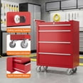 thumbnail image 5 of Rolling Tool Cabinet with 4 Drawers Mobile Toolbox with Lock and Drawer Liners Durable Garage and Workshop Organizer on Wheels Red, 5 of 9