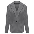 thumbnail image 6 of Yigetop Womens Blazer Women's Autumn and Winter Long Sleeved Button Solid Color Cardigan Small Suit Jacket Casual Blazer for Women Grey 2XL, 6 of 6
