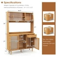 thumbnail image 3 of Costway Bamboo Buffet Cabinet Wine Bar Pantry Cupboard Sideboard with Rattan Sliding Door, 3 of 10