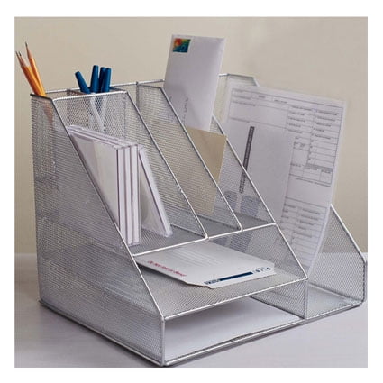 silver desk organizer