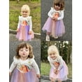 thumbnail image 5 of Oudiya Toddler Tutu Dresses Girls Long Sleeve Ruffle Fall Winter Holiday Star Sequin Tulle Dress 2-6Y, 5 of 7