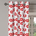 thumbnail image 2 of Ambesonne Glamour Grommet Curtain, Woman Lips Love Behind Bars, 50" x 108", Scarlet White and Grey, 2 of 6
