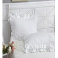 thumbnail image 6 of White Square Pillow Shams with 2 lays Lace and Ruffles Around Cotton Throw Pillow Covers 18"X18" 2pcs Shabby Chic, 6 of 8