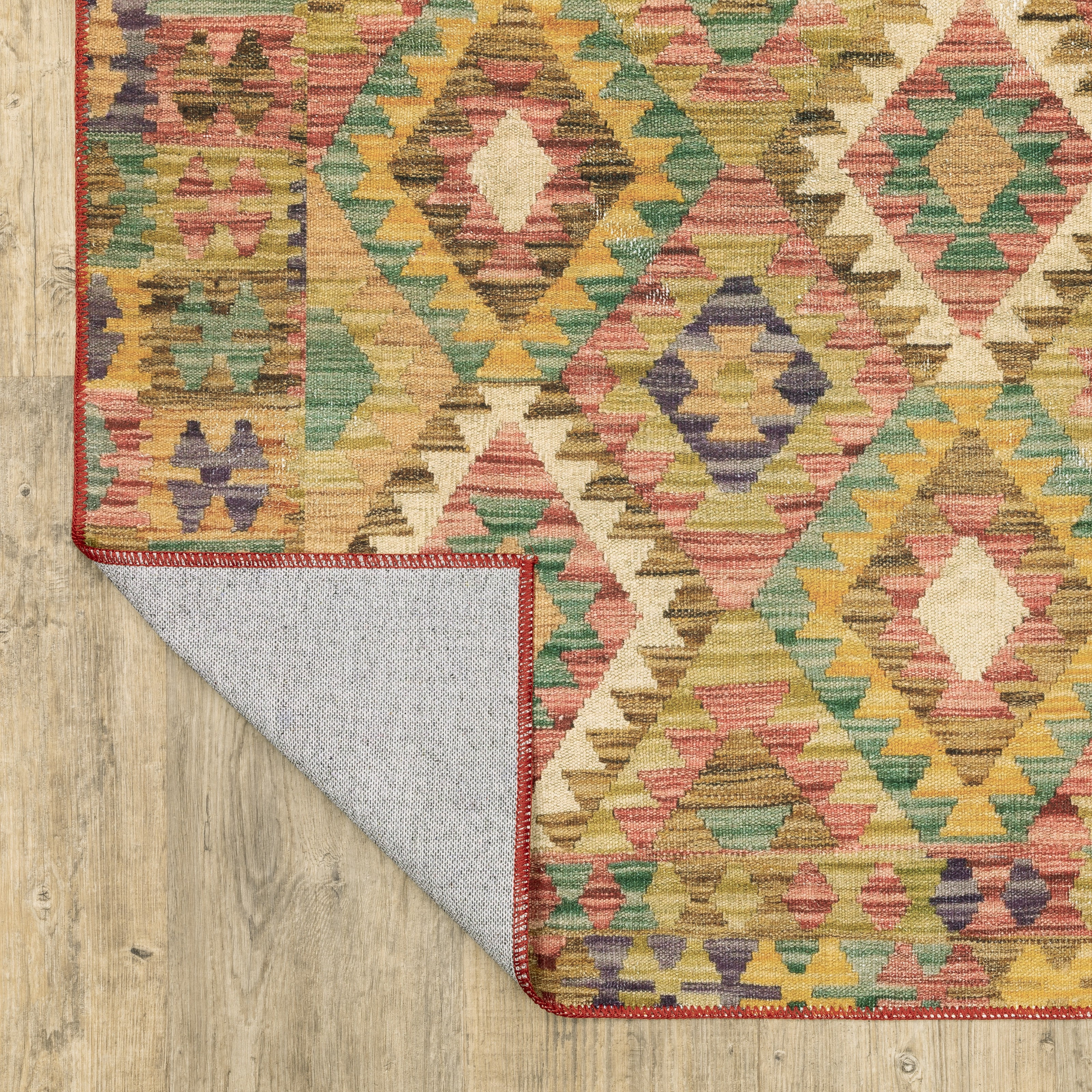 Avalon Home Marlowe Washable Geometric Tribal Gold/ Multi Indoor Area Rug