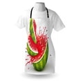 thumbnail image 3 of Modern Apron Summer Fruit Ripe Watermelon Cuts with Splashes of Juice Drops Print, Unisex Kitchen Bib Apron with Adjustable Neck for Cooking Baking Gardening, Red White and Fern Green, by Ambesonne, 3 of 3