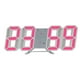 thumbnail image 1 of Reloj despertador inteligente multifuncional con pantalla LED grande, calendario 3D y sensor de temperatura, luz rosa, diseño moderno para mesa o pared, 1 of 6