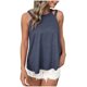 thumbnail image 2 of ICHUANYI Clearance Women's Fashion Casual Solid Round Neck Sleeveless T Shirt Pullover Tops(Blue, S) ICHUANYI WER2023081502631, 2 of 6