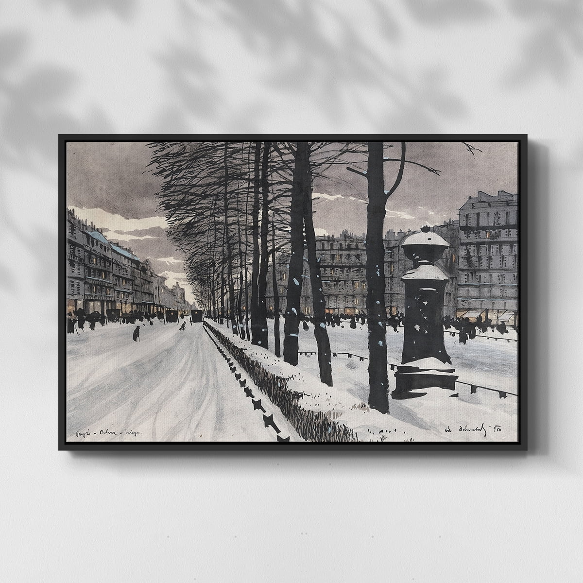 Vintage Landscape-CCLXXI By Wexford Home Framed in Black Wood Gallery Wrapped Canvas 25 in. x 37 in.
