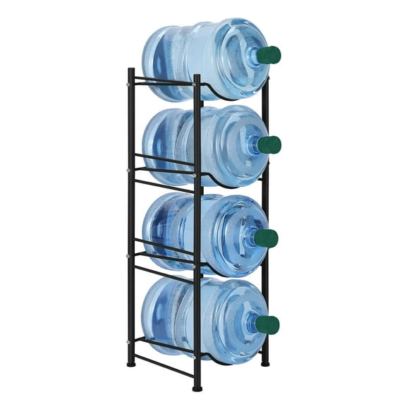 smusei 5 Gallon Water Bottle Jug Holder 4 Tier Heavy Duty Cooler Jug Storage Rack Detachable Bottle Organizer Shelf for Home, Kitchen, Office, Breakr
