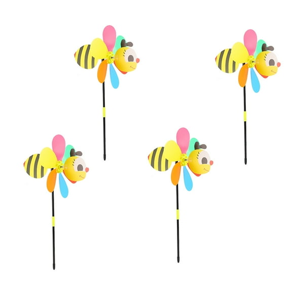WEUVEB Garden Bee Shape Plastic Lawn Decor Balcony 4Pcs