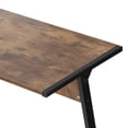 thumbnail image 4 of Home Office L-Shaped Wood Computer Desk Metal Frame Modern Style Workstastion - Brown, 4 of 12