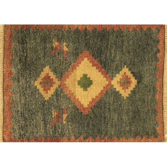 Ahgly Company Indoor Rectangle Southwestern Brown Country Area Rugs, 2' x 3'