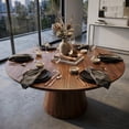 thumbnail image 3 of Comedor circular moderno para 6 personas de madera color gris claro, 3 of 8