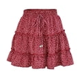 thumbnail image 3 of Women Summer Cute High Waist Ruffle Skirt Floral Print Swing Beach Mini Skirt Floral Mini Skirt Fall Skirts Suede Skirt Pleated Mini Skirt Hinge Tennis Skirt Denim Ruffle Skirt Womens Midi Skirts, 3 of 4