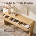 thumbnail image 4 of wow97e Modern Console Table for Entryway, 63" Long Entryway Table with 3 Drawer, Curved Profile Design, Sofa Table Behind Couch for Living Room, Hallway, 4 of 7