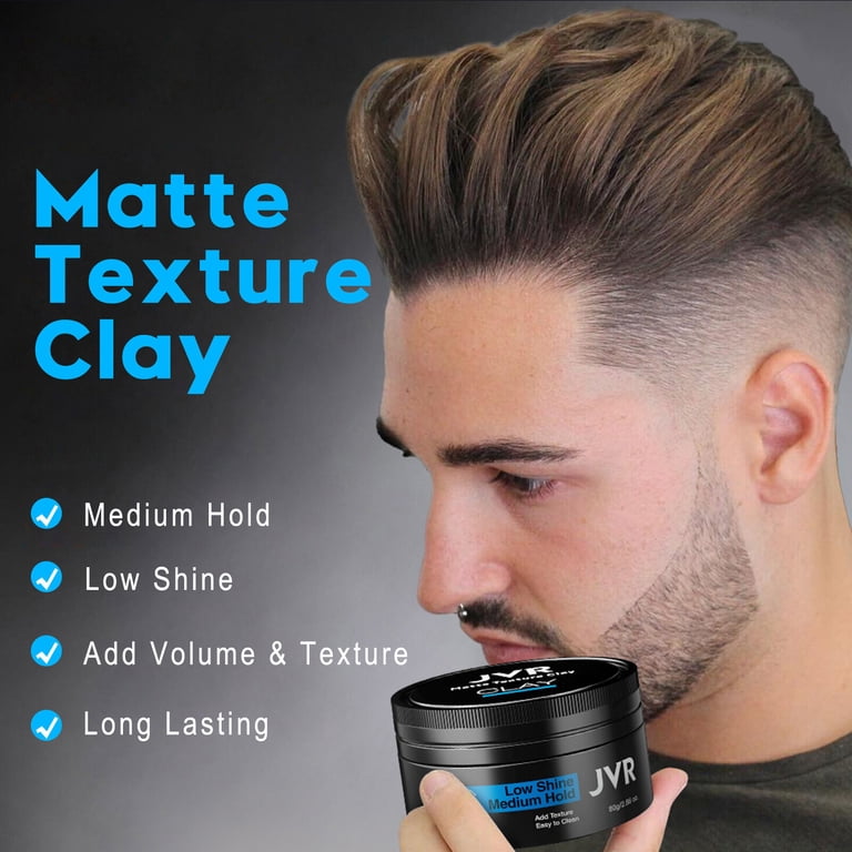 JVR Hair Clay, Medium Hold Matte Finish, 2.86oz, For All