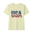 thumbnail image 3 of Jinhomg Kids 4th of July Shirt 2025 Trendy USA Flag Patriotic Tees Boys Girls Comfy Short Sleeve Cotton T-Shirts Casual Holiday Tops Beige 9 Years, 3 of 6