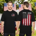 thumbnail image 4 of Havenx Men's American 250th Anniversary T-Shirt Short Sleeve Crewneck Shirts American Flag Design T-Shirts 4th Of July We the People Freedom Tops,Wine 4XL, 4 of 4