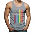 thumbnail image 1 of Tstars Mens LGBT Clothing Rainbow American Flag Gay Lesbian Rights Support Pride Parade Rainbow Flag Gay Gifts for Husband Gay Shirt for Him Shirts for Men Tank Top Singlet, 1 of 5