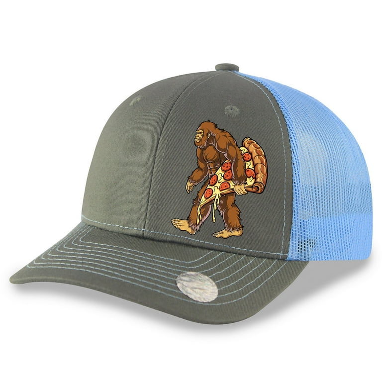 Men\'s Bigfoot Pizza Slice F33 Salt N Pepper Premium Trucker Hat Mesh Back  Cap Snapback One Size