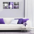 thumbnail image 4 of wall decorations for living room 3 Piece framed canvas wall art bathroom artwork for wall painting office bedroom wall decor Black and white ocean purple Landscape modern family Posters home decor, 4 of 6
