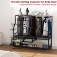 thumbnail image 5 of Golf Bag Storage Garage Organizer,Golf Bag Storage Rack w/Drawer for Golfing Bags, Clubs, Balls, Gadgets, Accessories & Equipment,Golf Bag Stand w/Wheels for Home, Golf Course, 5 of 7