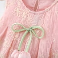 thumbnail image 4 of JDQJBZ Robe à Manches Courtes pour Enfants avec Appliqué Floral et Ourlet à Volants Tenue Décontractée d'Été, 4 of 5