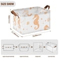 thumbnail image 7 of Yayeee Foldable Storage Basket for Shelves with Handles Waterproof Cloth Bins, White Seahorse, 7 of 7