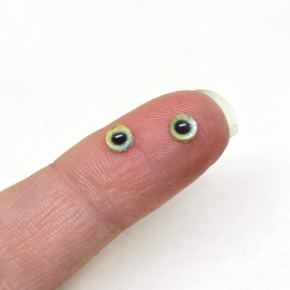 4mm Super Tiny Light Green Doll Human Glass Eyes