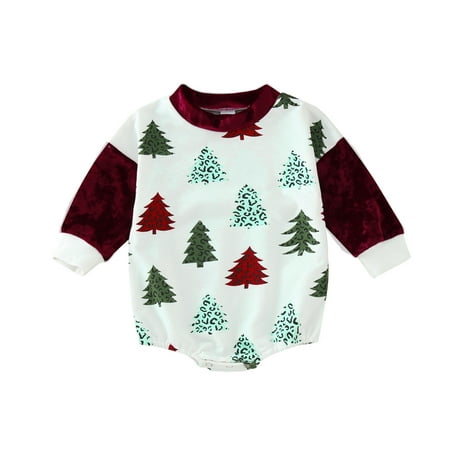 

Toddler Girls Bodysuits Love Heart Printed Long Sleeve Christmas Tree Daily Kids Children Infant Clothes Cartoon Trendy Soft Cute Outwear Streetwear Spring Summer Rompers Jumpsuits