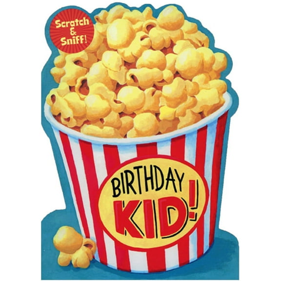 Paper House Productions Popcorn Scratch and Sniff Juvenile Birthday Card for Kids : Children