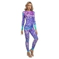 thumbnail image 3 of Jowowha Women Adult One Piece Mermaid Cosplay Long Jumpsuit Halloween Party Dress Up Long Bodysuit Type B M, 3 of 6