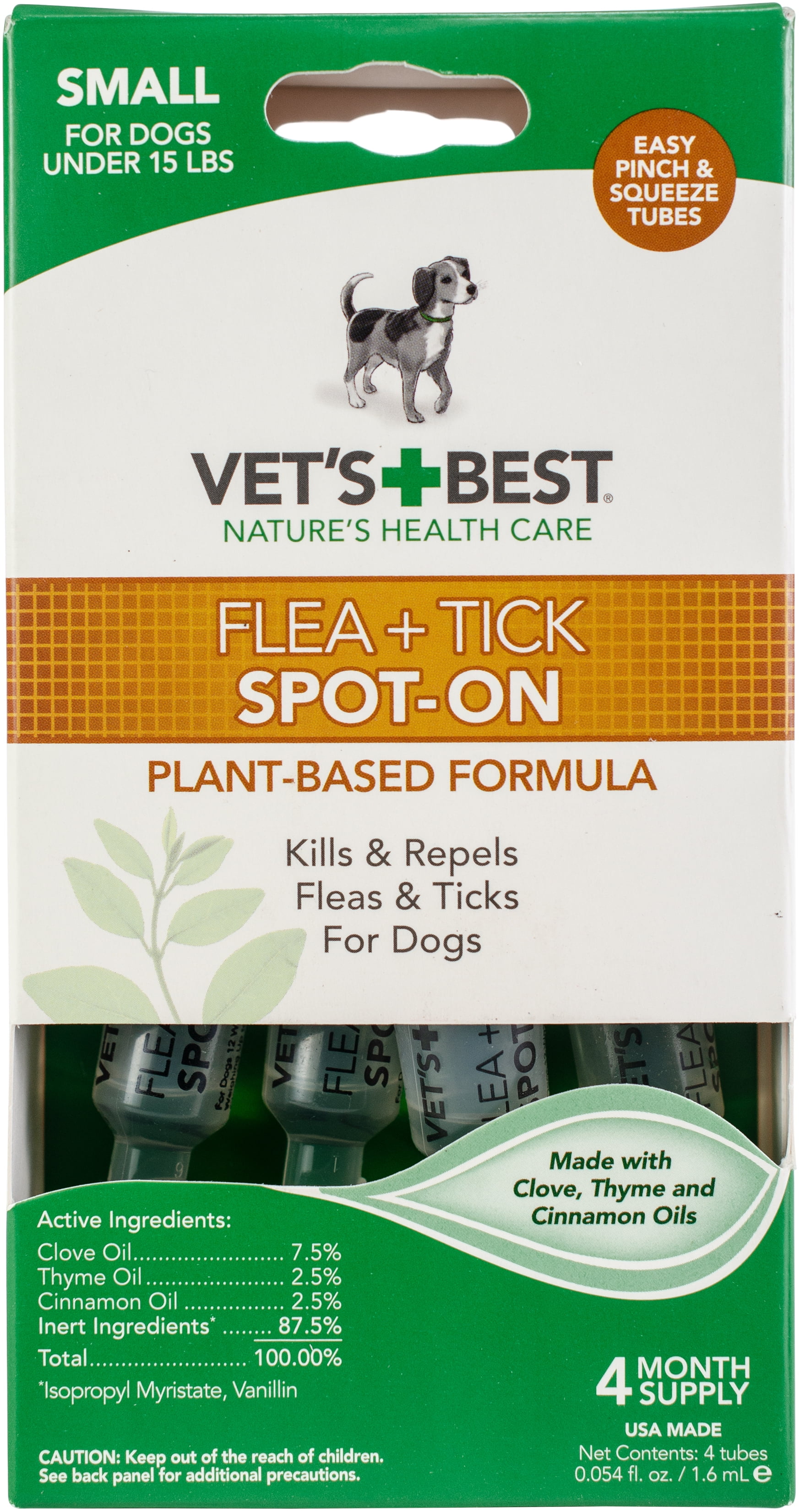 Vet's Best Flea & Tick Drops 4CtSmall Dogs Under 15Lbs Walmart Canada