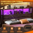 thumbnail image 4 of MYXSRI Cabecera Queen Size con Estación de Carga Y Luces RGB LED, Cabecero para Cama con Almacenamiento, Solo Tablero de Tamaño Completo, Altura Ajustable, Cabecero Reversible (Queen), 4 of 8