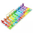 thumbnail image 2 of Rompecabezas magnéticos de madera 6 en 1, juego de pesca para clasificar formas y números, tablero de matemáticas para niños, juguetes educativos preescolares, regalo para niños y niñas, 2 of 7
