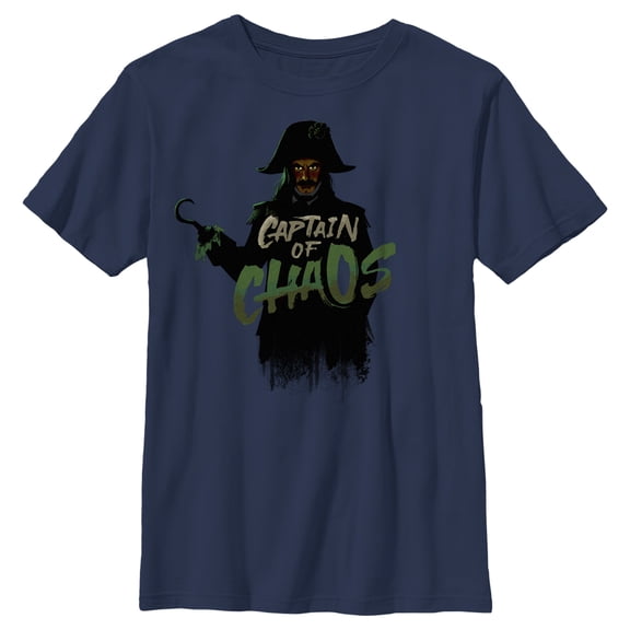 Boy's Peter Pan & Wendy Captain Hook Captain of Chaos  Graphic Tee Navy Blue X Large