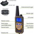 thumbnail image 2 of Collar de adiestramiento para perros de 800 metros con descarga eléctrica, vibración, luz y sonido, resistente al agua (IP67)., 2 of 5