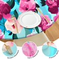 thumbnail image 4 of Pioneer Flower Floral Print Pattern Round Fitted Tablecloth with Elastic Edge,Dining Table Cover Waterproof,Outdoor Round Tablecloth for Camping,Dining,Indoor and Outdoor, 4 of 7
