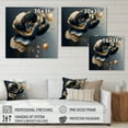 thumbnail image 4 of Designart Deep Blue And Gold Single Flower I Canvas Wall Art, 4 of 5