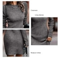 thumbnail image 2 of Knit Dress, Fashionable Elegant Crewneck Sweater Dress For Holiday Party For Lady ANGGREK Otros, 2 of 6