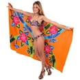thumbnail image 4 of HAPPY BAY Women's Summer Beachwear Sarong Bikini Wraps Swim Cover up Skirt Wrap Swimwear Swimsuit Beach Coverups for Women One Size Floral, Orange, 4 of 4