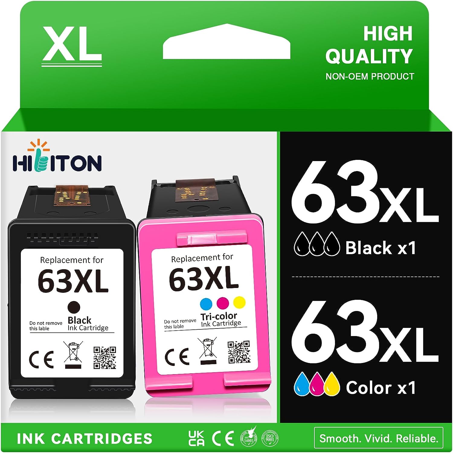 63XL for HP Ink 63 XL Ink Cartridges Black Color Combo Pack for HP63 ...