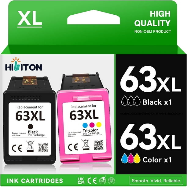 63XL for HP Ink 63 XL Ink Cartridges Black Color Combo Pack for HP63 HP63XL  for OfficeJet 3830 4650 5255 3833 5200 3836;for Envy 4520 4522 4516 ;for  DeskJet 3630 3632 1112 3634 2132 2130 1110 Printer 
