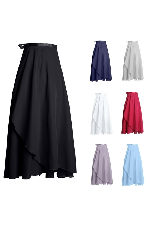 Gifts High-Waist Wrap Sheer Dance Skirt Layered Mesh Pull-On Design With Tie Closure Flowy Mid-Calf Silhouette For Ballet Dance Class Beach Cover-Up And Performance Apparel