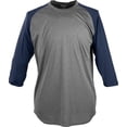 thumbnail image 1 of Camisa Rawlings de manga 3/4 para hombre, color grafito y azul marino, talla M, 1 of 2
