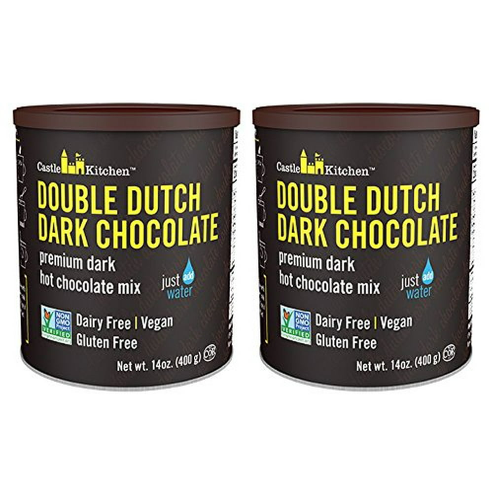 Castle Kitchen Double Dutch Dark Chocolate DairyFree, Vegan Premium Hot Chocolate Mix Just