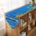 thumbnail image 4 of Summer Island Table Runner Linen Burlap Table Runner 72 Inches Long Coastal Flowers Beach Sea View Dresser Scarves for Kitchen Island Coffee Dining Room Party Wedding Holiday Decoration 13"x72", 4 of 8