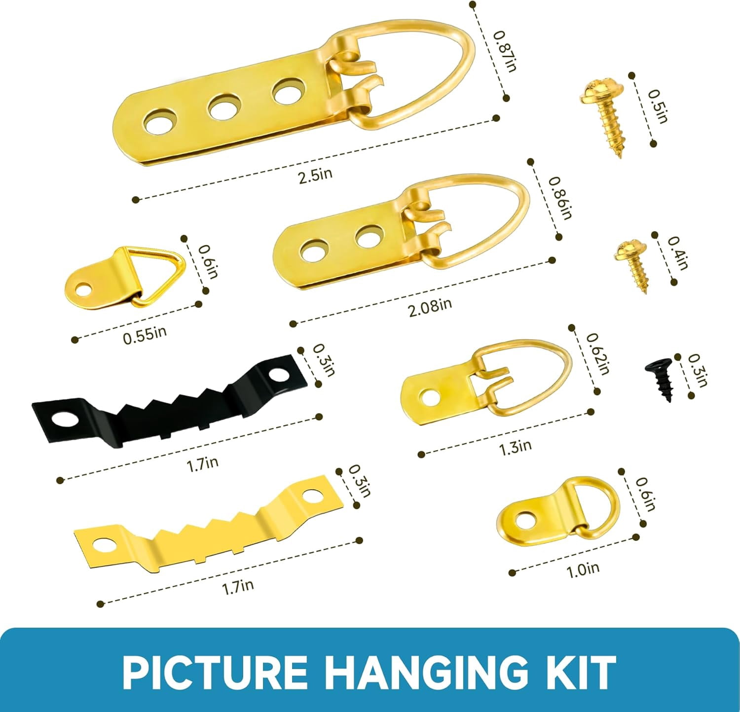 Picture Hanging Kit ,353PCS Picture Hangers Heavy Duty Picture Hanging Hooks with Screws,Sawtooth Hardware for Frames Painting, Art, Photo Mounting