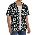 thumbnail image 4 of Vsdgher Black Leopard Print Men's Wrinkle Free Untucked Cuban Shirt Business Casual Button Down Shirts Short Sleeve Shirt, 4 of 7
