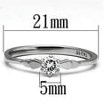 thumbnail image 2 of High polished (no plating) Stainless Steel Ring with AAA Grade CZ in Clear for Women Clear Stone Color Style TK697 Size 6, 2 of 4